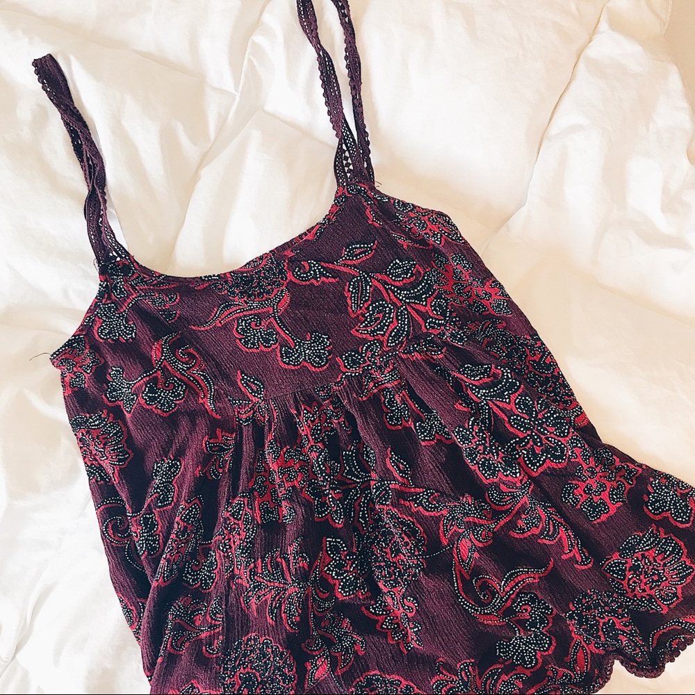 Aeropostale Maroon Paisley Top